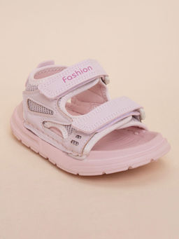 Hopscotch - Text Print Mesh Detail Sandals