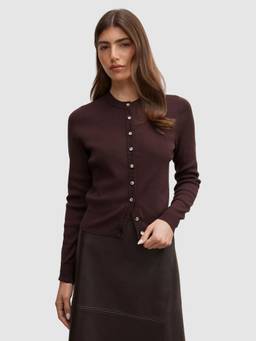 Forever New - Women Brown Solid/Plain Viscose Cardigan