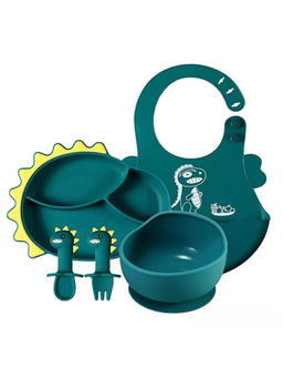 MyneeMoe - Dino Silicone Suction Feeding Accessories Green (Set of 6)