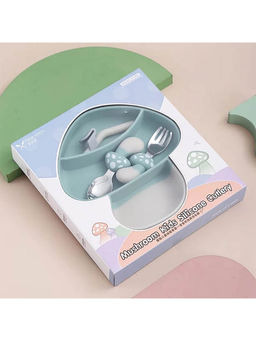 MyneeMoe - Charming Mushroom Baby Suction Feeding Accessories Green (Set of 4)
