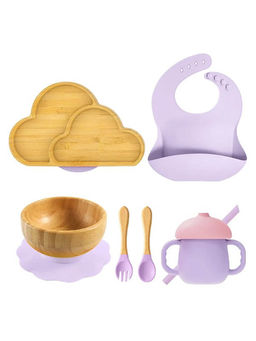 MyneeMoe - Cloudball Baby Dining Feeding Accessories Lavender (Set of 6)