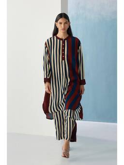 Ancestry - Multi-Colour Striped Ajrakh Kurta