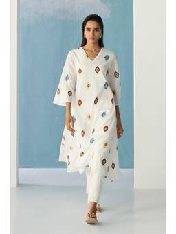 Ancestry - Ikat White Kurta