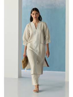 Ancestry - Grey Embroidered Kurta