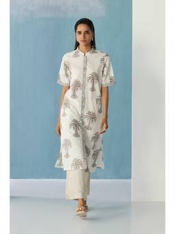 Ancestry - Ivory Palm Kurta