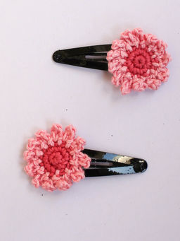 Woonie - Floral Handmade Hairclips - Pink (Pack of 2)