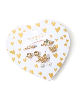 Accessorize London - Girls Gold Ring & Earring Set of 6