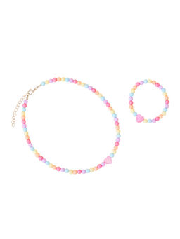 Accessorize London - Girls Heart Charm Beaded Jewellery Set of 2