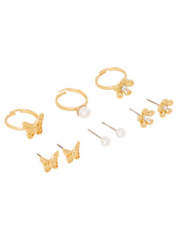 Accessorize London - Girls Gold Stud & Earring Set of 6