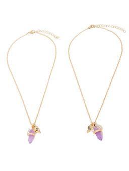 Accessorize London - Girls "Best Friends" Gem Necklace Set of 2