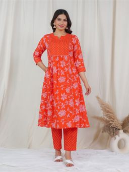 ARAMYA - Soft Cotton Panelled Bandhani Print Kurta