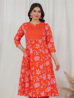 ARAMYA - Soft Cotton Panelled Bandhani Print Kurta for Women