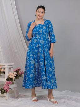 ARAMYA - Soft Cotton Bandhani Print Dress for Women