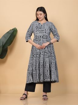 ARAMYA - Soft Cotton Patchwork Print Kurta and Pant
