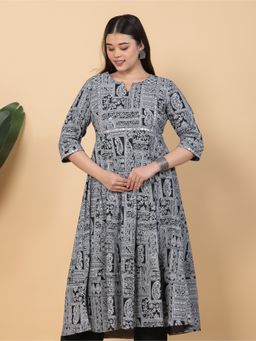 ARAMYA - Soft Cotton Anarkali Kurta for Women