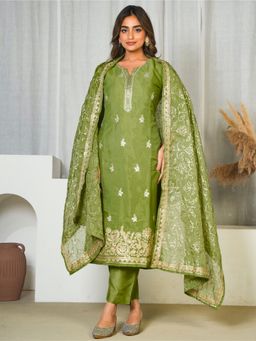 ARAMYA - Tissue Fabric Kurta Pant with Dupatta for Women