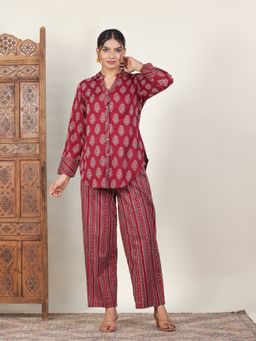 ARAMYA - Soft Cotton Butti Print Kurti and Pant
