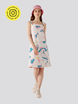 Muvazo - Color Splash Dungaree Dress