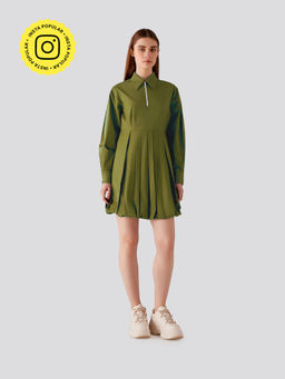 Muvazo - Zipper Sizzle Dress - Olive