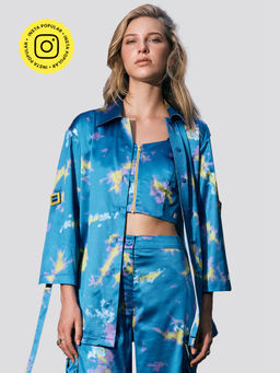 Muvazo - Psychedelic Splash Shirt- Blue