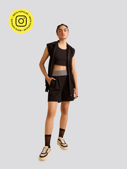 Muvazo - Noir Cross Hatch Co-Ord (Set of 3)