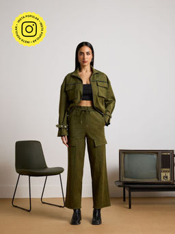Muvazo - Green Alpine Denim Co-Ord (Set of 2)