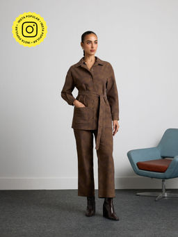 Muvazo - Brown Smoky Hues Co-Ord (Set of 2)