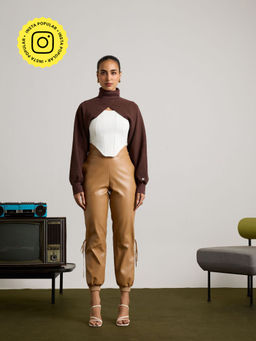 Muvazo - Brown Autumn Amber Top with Pant (Set of 2)
