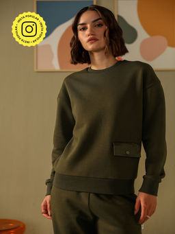 Muvazo - Olive Essence Of Warmth Sweatshirt