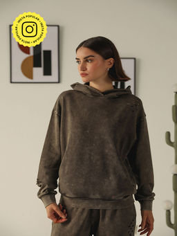 Muvazo - Olive Acid Drift Hoodie