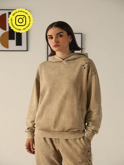 Muvazo - Beige Acid Drift Hoodie