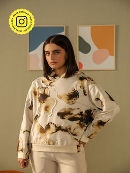 Muvazo - Smoky Haze Self Design Hoodie