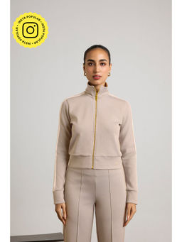 Muvazo - Beige Opulent Panel Jacket