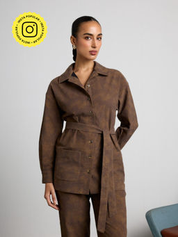 Muvazo - Smoky Hues Jacket with Belt (Set of 2)