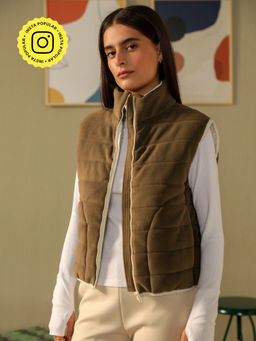 Muvazo - Olive Warm Wave Puffer Jacket