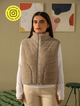 Muvazo - Beige Warm Wave Puffer Jacket