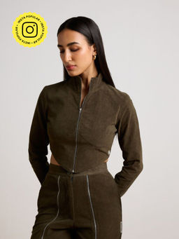 Muvazo - Green Timberline Crop Top