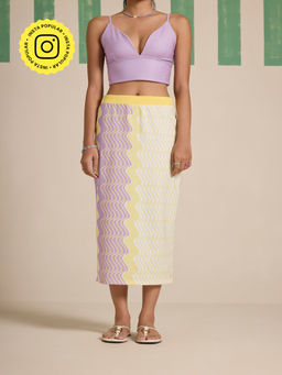 Muvazo - Lime Flow Printed Skirt
