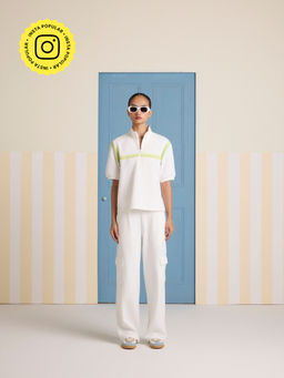 Muvazo - Yellow Layover Zip Up Co-Ord (Set of 2)