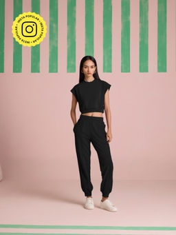 Muvazo - Aeris Panel Black Co-Ord (Set of 2)