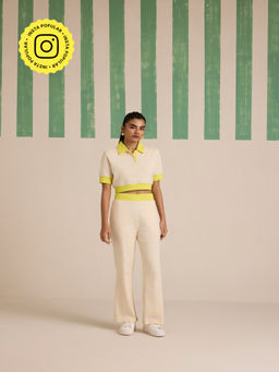 Muvazo - Citrus Pop Stripe Cream Co-Ord (Set of 2)