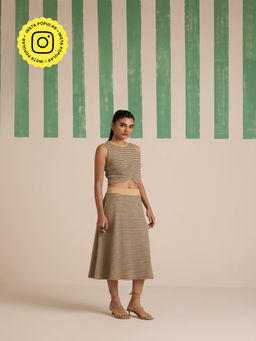 Muvazo - Hazel Hug Rib Stripe Top and Skirt (Set of 2)