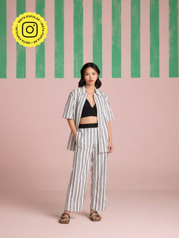 Muvazo - Monochrome Muse Printed Co-Ord (Set of 2)