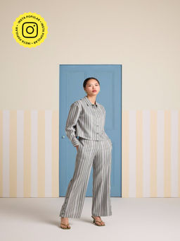 Muvazo - Fern Streak Stripes Shirts and Pant (Set of 2)