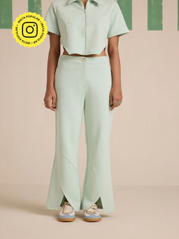Muvazo - Green Spruce Slit Pant