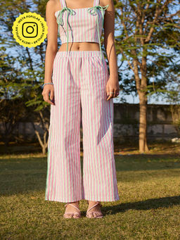 Muvazo - Pink Cotton Candy Zip 'up Pant