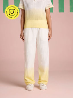 Muvazo - Yellow Serene Stitch Ombre Pant