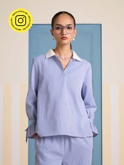 Muvazo - Nautical Stripe Blue Top