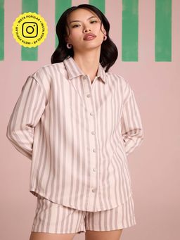 Muvazo - Sienna Streak Mauve Shirt