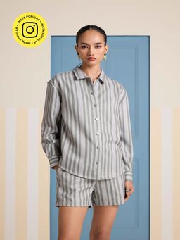 Muvazo - Fern Streak Grey Shirt